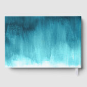 アクアティール（緑がかった色）モダンアートカスタムウェディング ゲストブック (裏面)