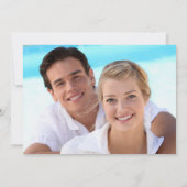 アクアティール（緑がかった色）ラブ，ハート写真保存日付カード セーブザデート (裏面)