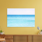 アクアティール(緑がかった色)ラベンダー海波熱帯ビーチ キャンバスプリント (インサイチュ (リビング))