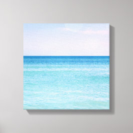 アクアティール（緑がかった色）ラベンダー海波熱帯ビーチ キャンバスプリント