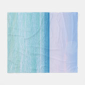 アクアティール(緑がかった色)ラベンダー海波熱帯ビーチ フリースブランケット (正面(横))