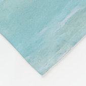 アクアティール(緑がかった色)ラベンダー海波熱帯ビーチ フリースブランケット (角)