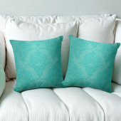 アクアティール(緑がかった色)ヴィンテージグランジダマスクパターン クッション