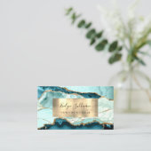 アクアティール(緑がかった色)及び金ゴールドアゲート名刺 名刺 (スタンド正面)