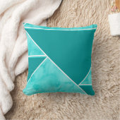 アクアティール(緑がかった色)抽象芸術幾何学 クッション (ブランケット)