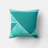 アクアティール(緑がかった色)抽象芸術幾何学 クッション (裏面)