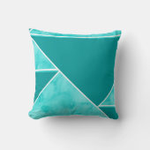 アクアティール(緑がかった色)抽象芸術幾何学 クッション (正面)