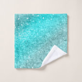 アクアティール(緑がかった色)海グリッター#1 バスタオルセット (ウォッシュタオル)