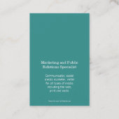 アクアティール(緑がかった色)白丸イニシャル 名刺 (裏面)