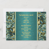 アクアティール(緑がかった色)金ゴールドフォーマルパーティー 招待状 (裏面)