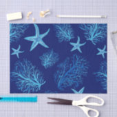 アクアティール（緑がかった色）青ヒトデ 薄葉紙 (クラフト)
