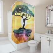 アクアディアの木が浮岩に シャワーカーテン (インサイチュ)