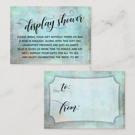 アクアディスプ動揺してレイNoラップブライダルシャワーカード エンクロージャーカード (正面/裏面)