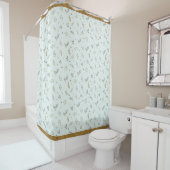 アクアディティフローラシャワーカーテンアンティーク金ゴールドトリム シャワーカーテン (インサイチュ)