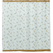 アクアディティフローラシャワーカーテンアンティーク金ゴールドトリム シャワーカーテン (正面)