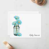 アクアデイジーフパーソナライズされたラットノートカード ノートカード (正面/裏面インサイチュ)