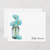 アクアデイジーフパーソナライズされたラットノートカード ノートカード (正面/裏面)