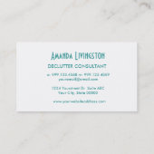 アクアデクラッターコンサルタンシンプルトスタイルV08 名刺 (裏面)