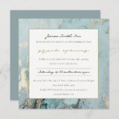 アクアデュスキーブルー金ゴールドアゲートグランド開店招待状 サンキューカード (正面/裏面)