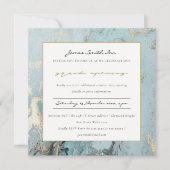 アクアデュスキーブルー金ゴールドアゲートグランド開店招待状 サンキューカード (正面)