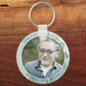 アクアデュスキーブルー金ゴールド瑪瑙悔やみや弔慰記念写真 キーホルダー (正面)