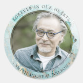 アクアデュスキーブルー金ゴールド瑪瑙悔やみや弔慰記念写真 ラウンドシール (正面)