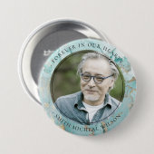 アクアデュスキーブルー金ゴールド瑪瑙悔やみや弔慰記念写真 缶バッジ (正面&裏面)