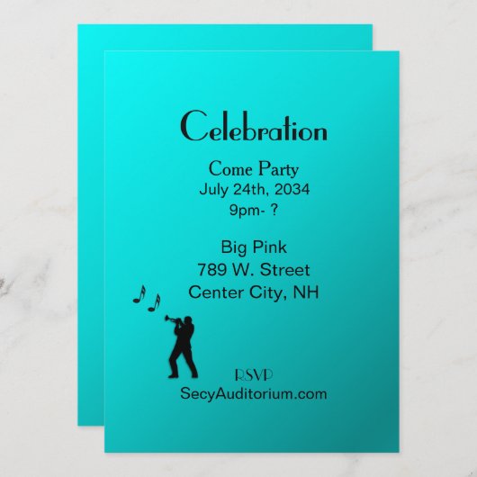 アクアトランペットパーティー 招待状 (正面/裏面)