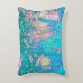 アクアトリップ（幻覚体験）のようなサンライズ(花サイケデリック付) アクセントクッション (正面(垂直))