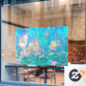 アクアトリップ（幻覚体験）のようなサンライズ(花サイケデリック付) ウィンドウサイン (カフェ窓)