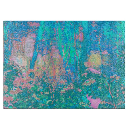 アクアトリップ（幻覚体験）のようなサンライズ(花サイケデリック付) カッティングボード (正面)