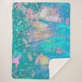 アクアトリップ（幻覚体験）のようなサンライズ(花サイケデリック付) シェルパブランケット (正面)