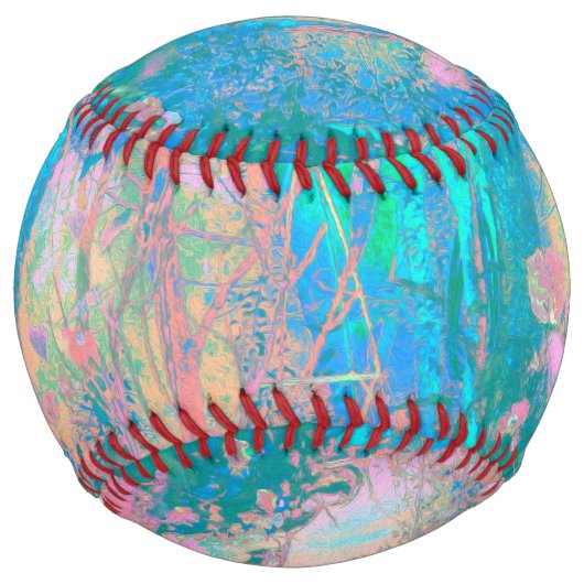 アクアトリップ（幻覚体験）のようなサンライズ(花サイケデリック付) ソフトボール (正面)