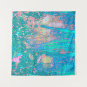 アクアトリップ（幻覚体験）のようなサンライズ(花サイケデリック付) タペストリー (正面(横))