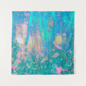 アクアトリップ（幻覚体験）のようなサンライズ(花サイケデリック付) タペストリー (正面)