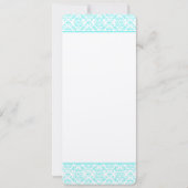 アクアトルキオーズネイビーブルーダマスウェディング招待状 招待状 (裏面)