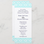 アクアトルキオーズネイビーブルーダマスウェディング招待状 招待状 (正面/裏面)
