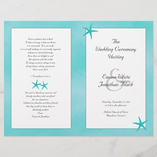 アクアトロピカルカトリック式結婚式 プログラム (正面)