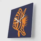 アクアトロピカルフィッシュスクエアウォールクロック スクエア壁時計 (傾斜)