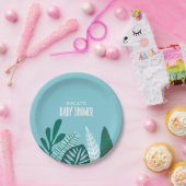 アクアトロピカルベビーシャワー ペーパープレート (パーティー)