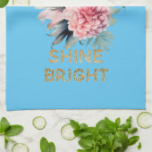 アクアトロピカル金ゴールドグリッターシャインパイナップル キッチンタオル (折り畳み)