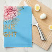 アクアトロピカル金ゴールドグリッターシャインパイナップル キッチンタオル (四つ折り)