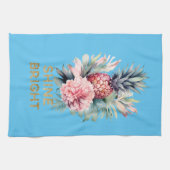 アクアトロピカル金ゴールドグリッターシャインパイナップル キッチンタオル (横)