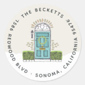 アクアドアホリデイ差出人住所 ラウンドシール (正面)