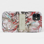 アクアドラゴンフライ、花色ベース付き Case-Mate iPhoneケース (裏面(横))