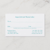 アクアニコニングース歯科アポイントメントメス 予約カード (裏面)