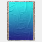 アクアネイビーの背グラデーション景 スローブランケット (正面縦)