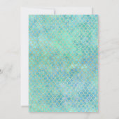 アクアネイビー金ゴールドマーメイドはかりで測&スティープベビーシャワー 招待状 (裏面)