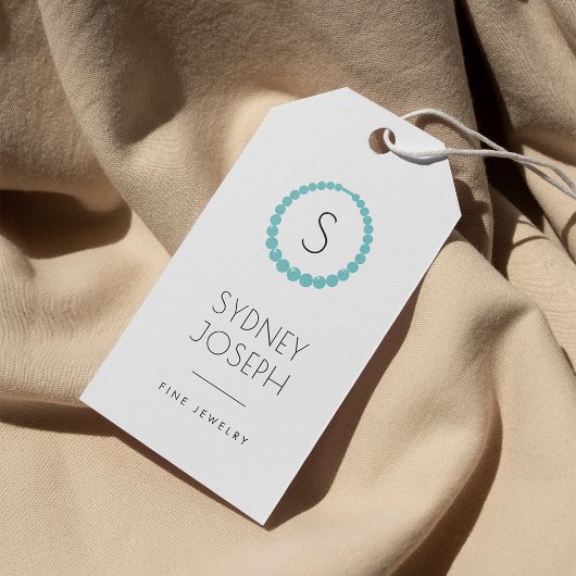 アクアネックレスモノグラムロゴ |ジュエリーつるラベル ギフトタグ