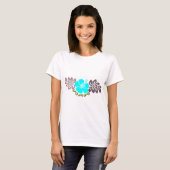 アクアハイビスカスと葉 Tシャツ (正面フル)